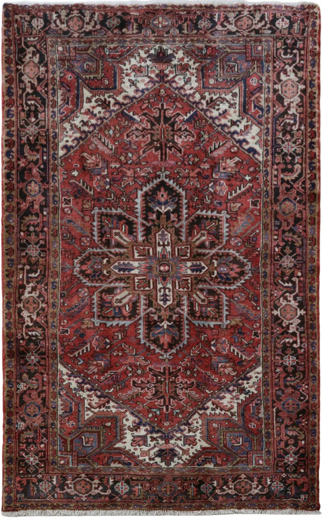 8' x 11' Indian Red Persian Heriz Rug