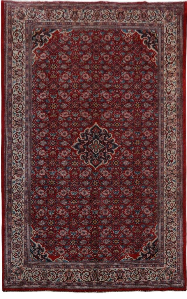 10' x 14' Orange Red Persian Mahal Rug