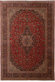 11' x 17' Sanguine Brown Genuine Persian Signed Kashan Rug