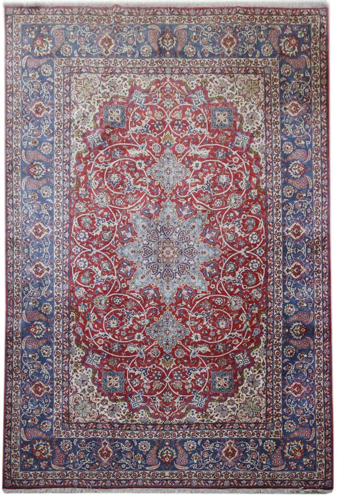 10' x 15' Red Persian Isfahan Rug