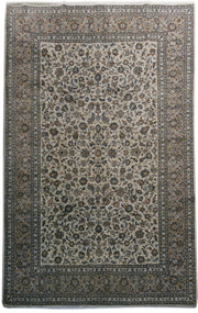 8' x 13' Ivory Persian Kashan Rug