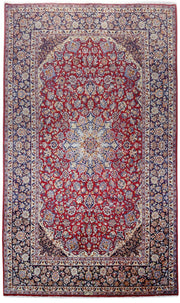 10' x 16' Brick Red Persian Signed Isfahan Rug