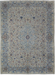 10' x 13' Pistachio Green Persian Signed Kashan Rug