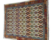 10' x 13' Multi-Color Ivory Kilim Rug