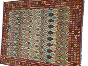 10' x 13' Multi-Color Red Kilim Rug