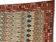 10' x 13' Multi-Color Red Kilim Rug