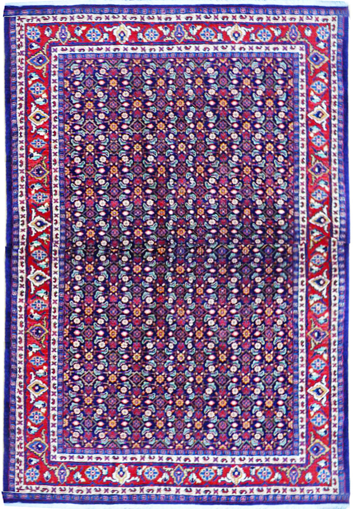 4' x 7' Red Persian Sarouk Rug