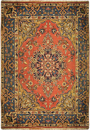 7' x 9' Pearl Orange Fine Quality Persian Kashan Rug