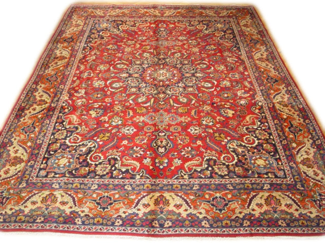 10' x 13' Red Mashad Rug