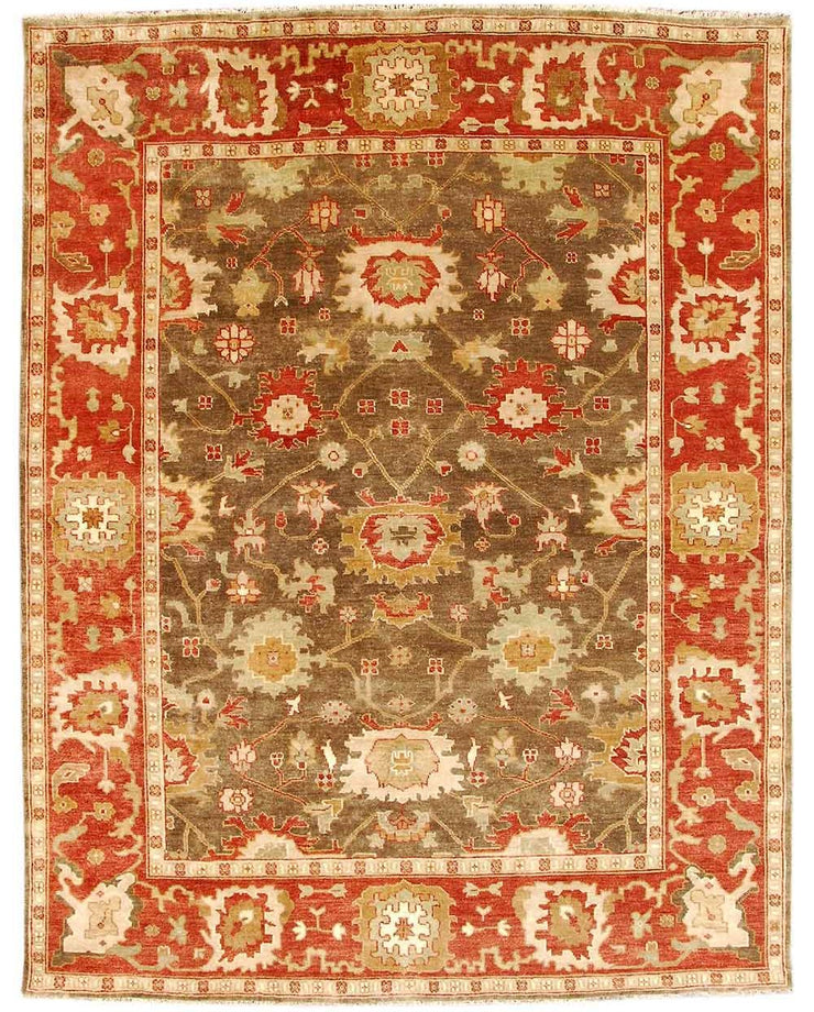 9' x 12' Orange Red Oushak Rug