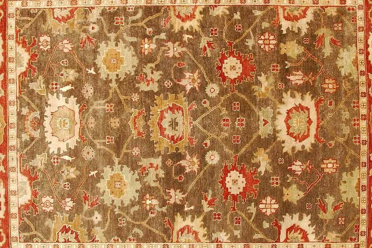 9' x 12' Orange Red Oushak Rug