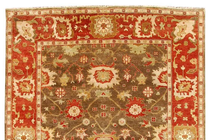 9' x 12' Orange Red Oushak Rug