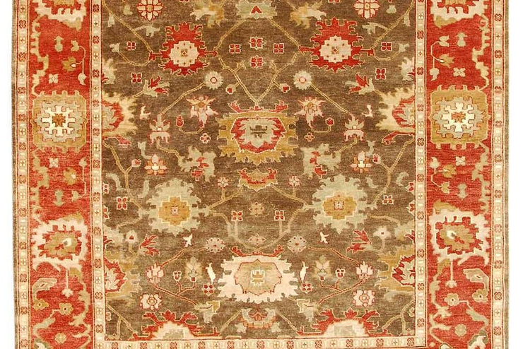 9' x 12' Orange Red Oushak Rug