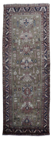 4x10 Authentic Hand Knotted Semi-Antique Persian Hamadan Rug - Iran - bestrugplace