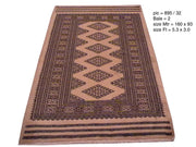 3' x 5' Beige  Wool & Silk Jaldar Bokhara Rug