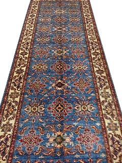 Stunning 4x18 Authentic Hand-knotted Super Kazak Rug - Pakistan - bestrugplace