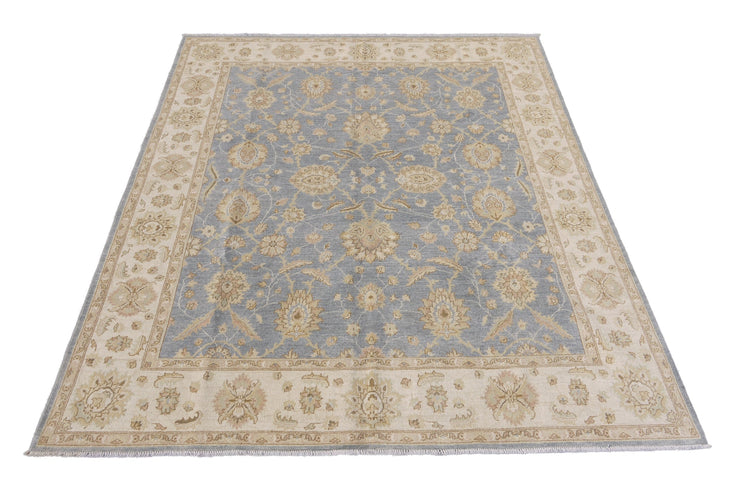 8' x 10' Bluish Gray Chobi Peshawar Rug