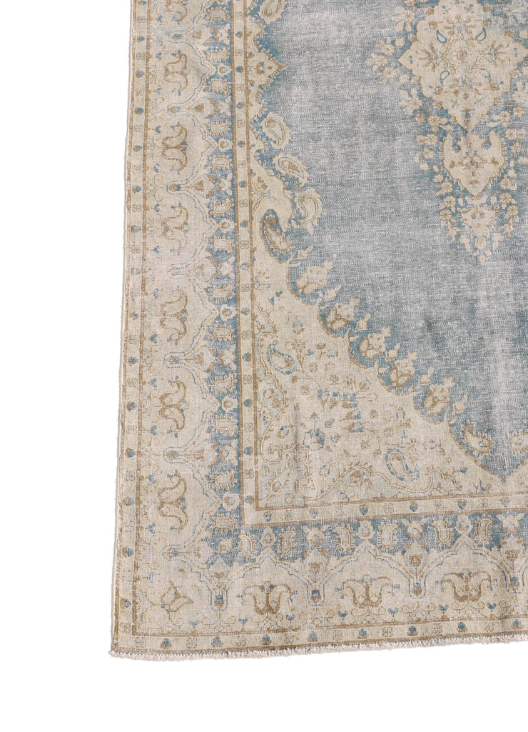 5' x 8' Vintage Persian Rug Faded Blue Low pile