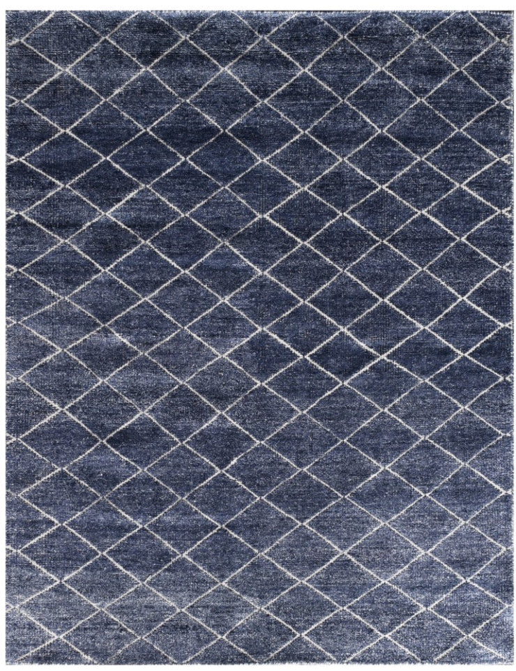 6' x 7' Contemporary Modern Rug Denim Blue