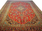 10' x 14' Red Persian Kashan Rug