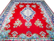 10' x 15' Rose Red Persian Kerman Rug