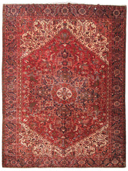 10' x 13' Red Persian Heriz Rug