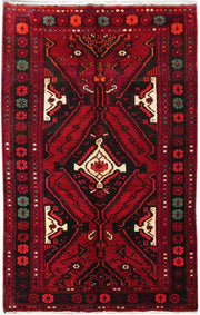 5' x 7' Dark Maroon Persian Hamadan Rug