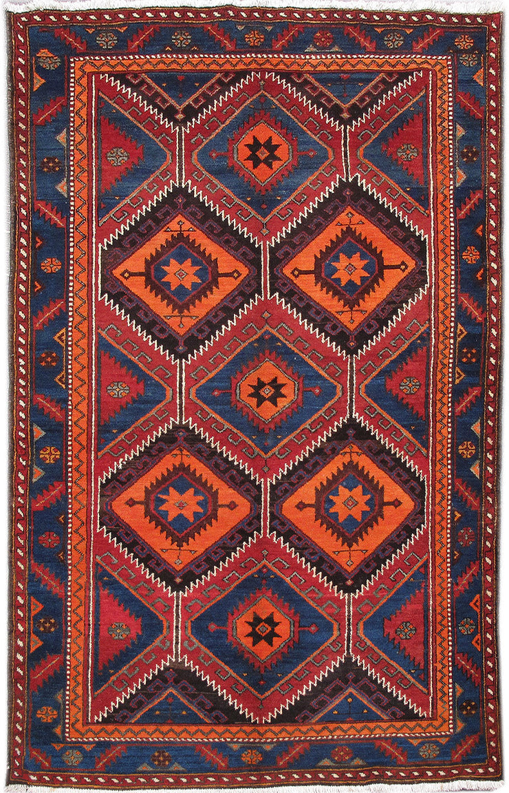 4' x 7' Orange Persian Hamadan Rug