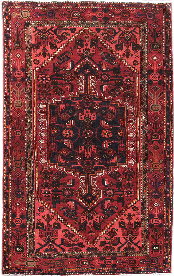 4' x 7' Red Persian Hamadan Rug