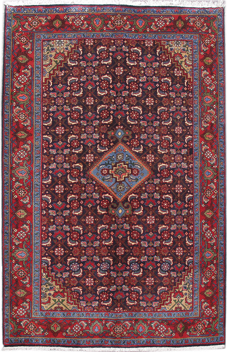 4' x 7' Red Persian Hamadan Rug