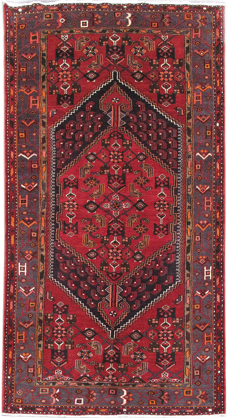 4' x 8' Red Persian Hamadan Rug