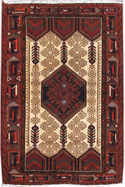 4' x 7' Dark Red  Persian Hamadan Rug