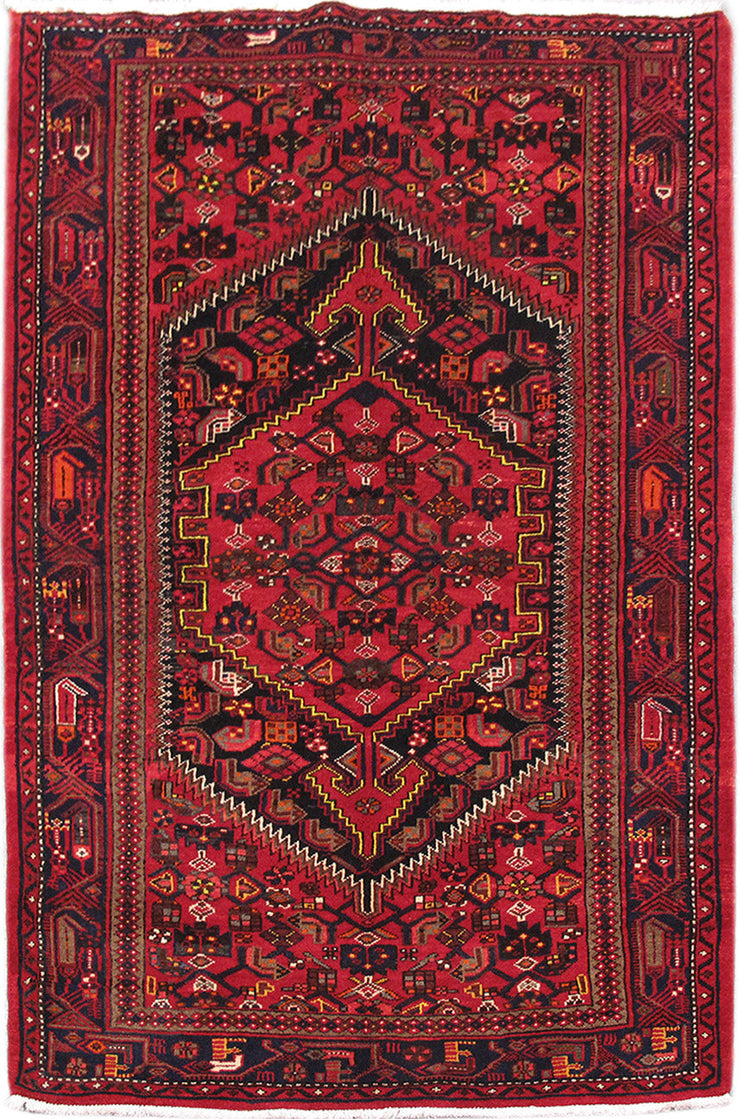 5' x 7' Red Persian Hamadan Rug