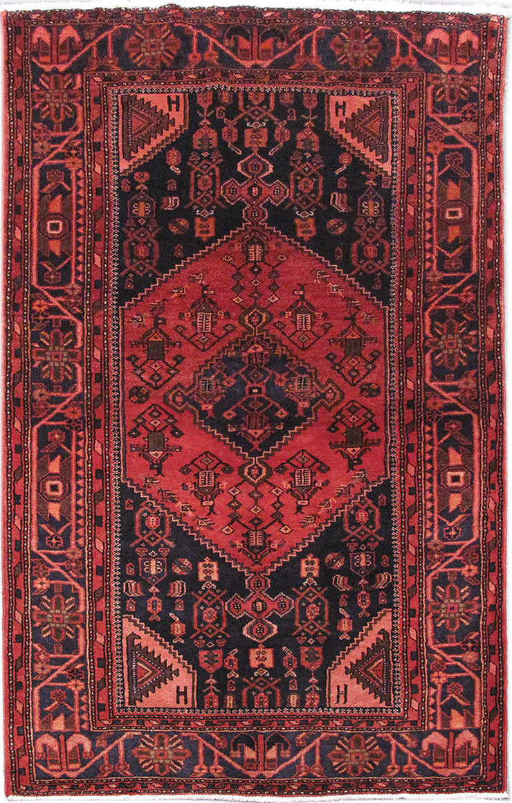 4' x 7' Red Persian Hamadan Rug