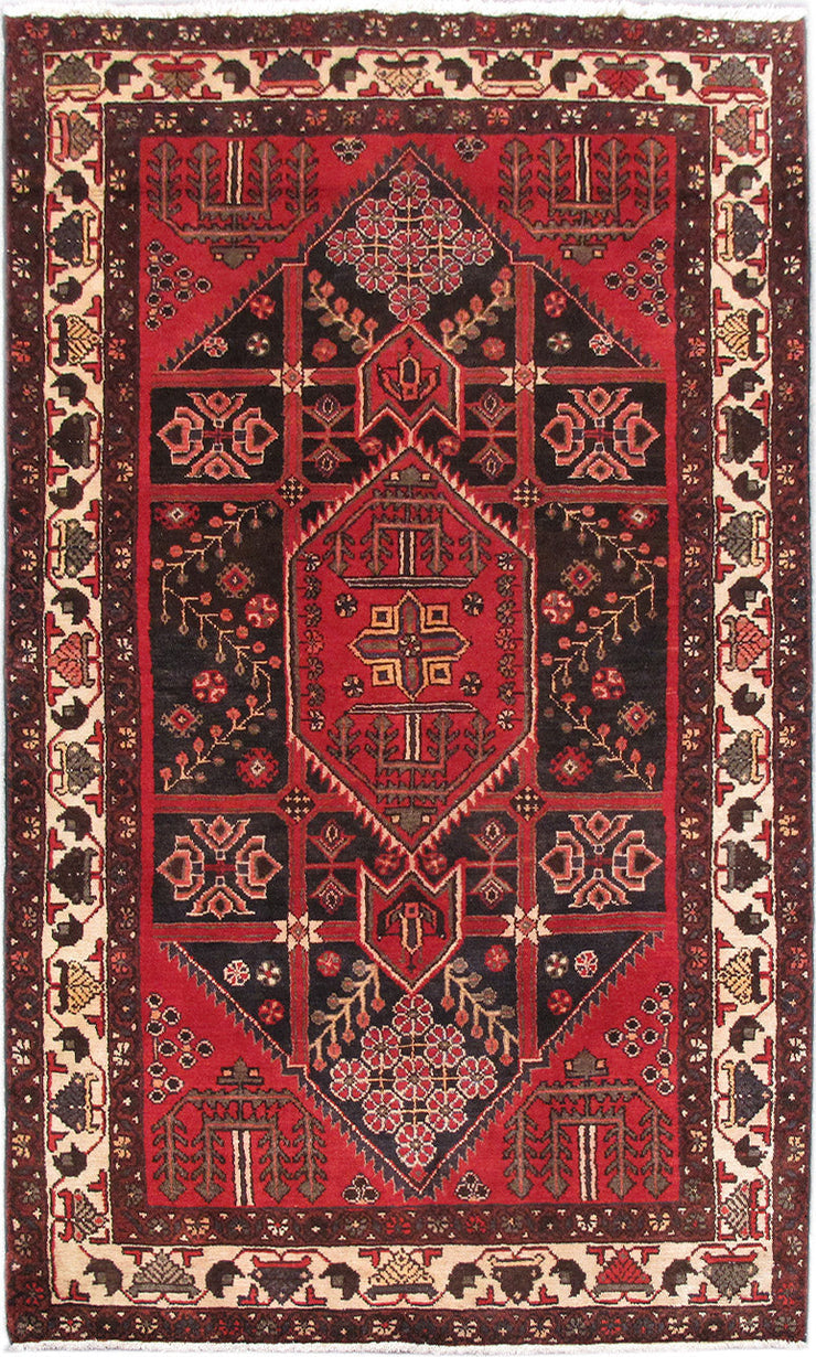 4' x 7' Red Persian Hamadan Rug