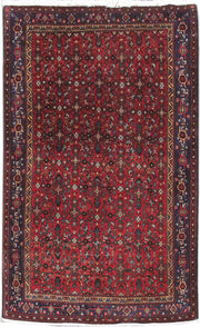 4' x 7' Maroon Persian Hamadan Rug