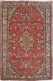 4' x 7' Red Persian Hamadan Rug