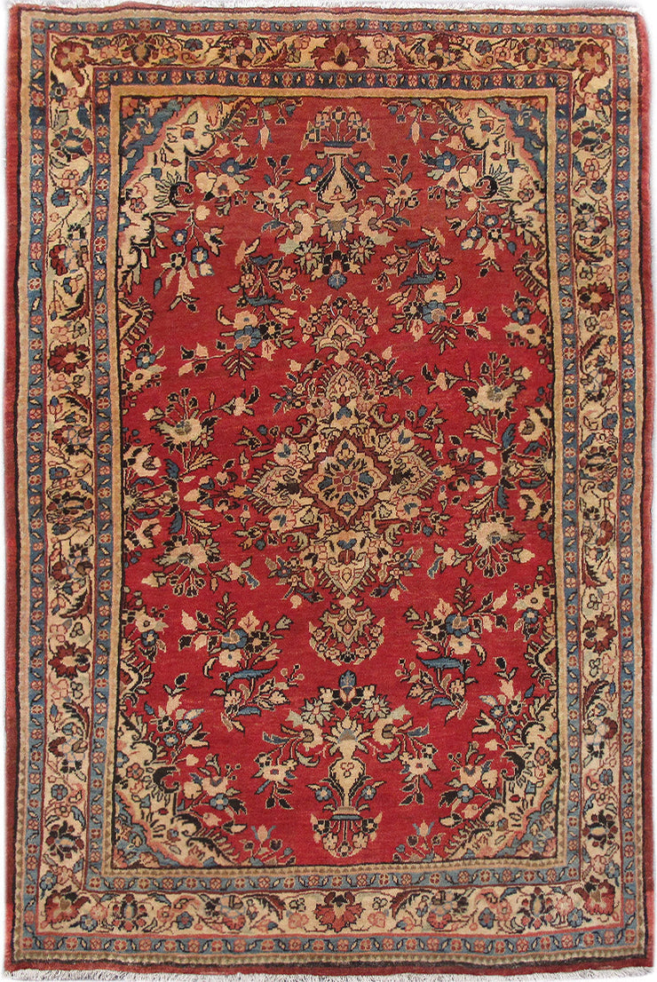 5' x 7' Red Persian Hamadan Rug