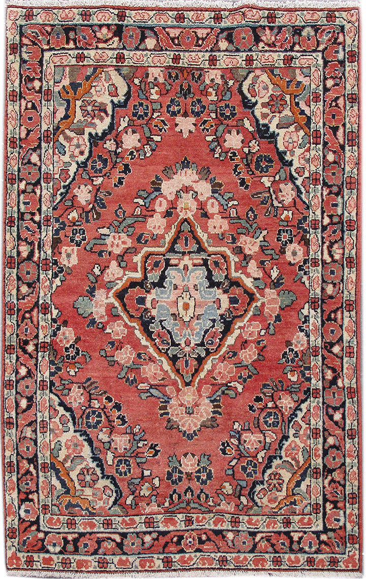 4' x 6' Red Persian Hamadan Rug