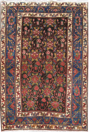 5' x 7' Dark Brown Persian Hamadan Rug