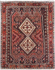 5' x 6' Rust Red Persian Hamadan Rug