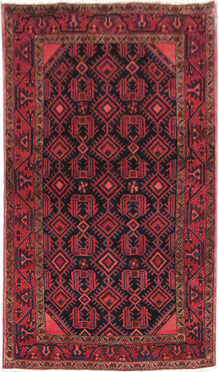 4' x 7' Pinkish Red Persian Hamadan Rug