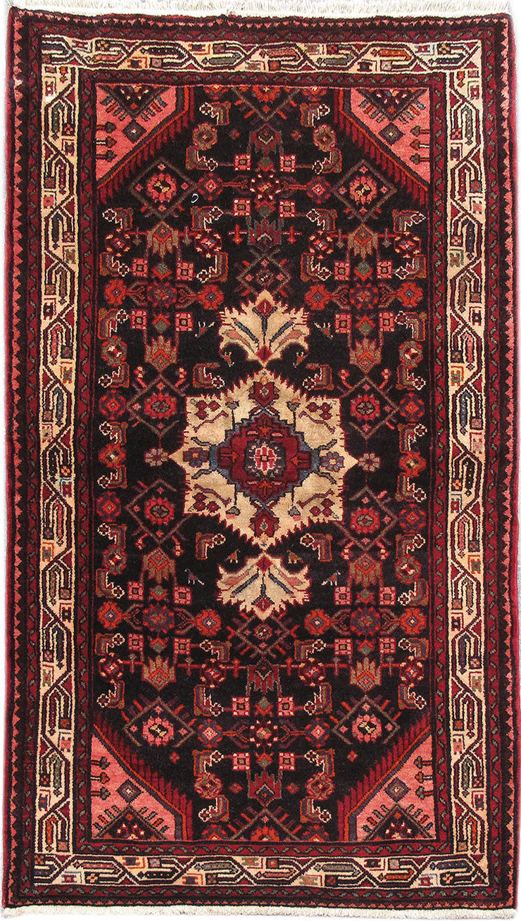 4' x 7' Dark Red Persian Hamadan Rug