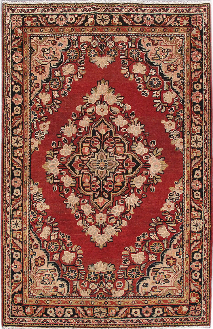 4' x 7' Red Persian Hamadan Rug