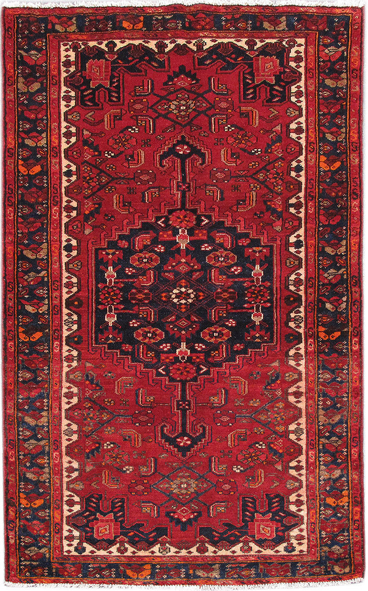 4' x 7' Red Persian Hamadan Rug