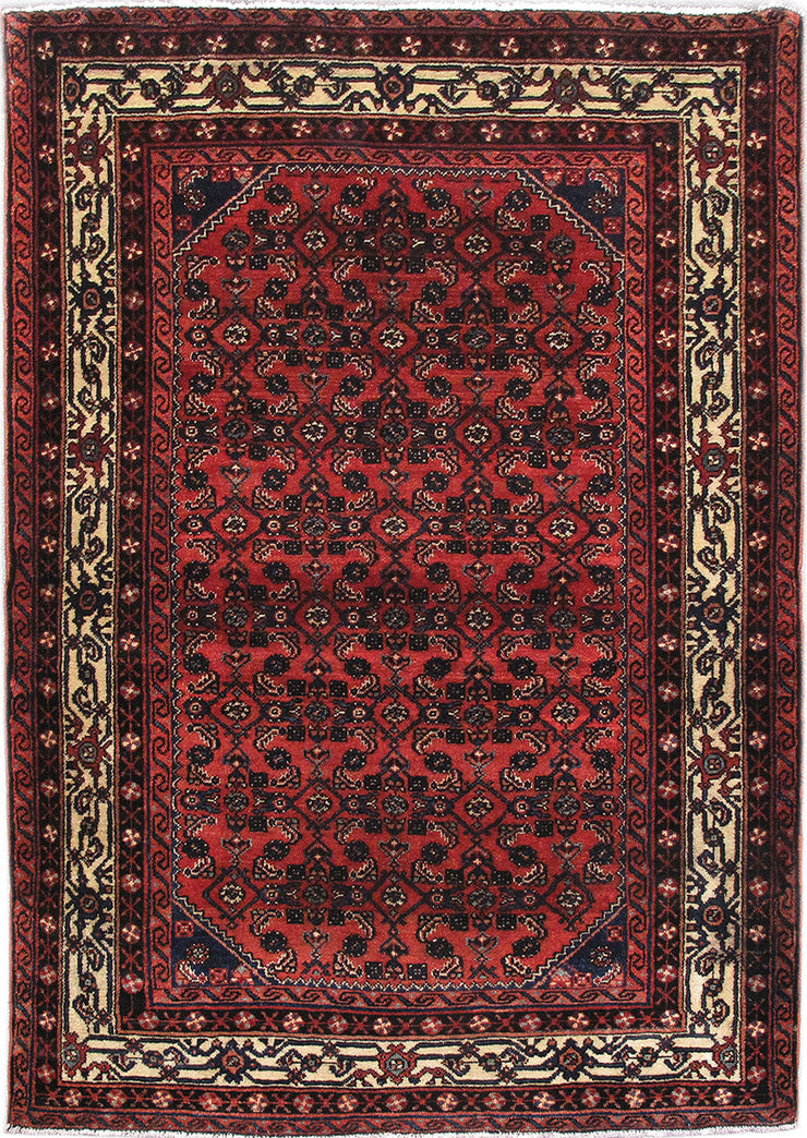 5' x 7' Maroon Persian Hamadan Rug