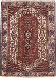 4' x 6' Brown Persian Hamadan Rug