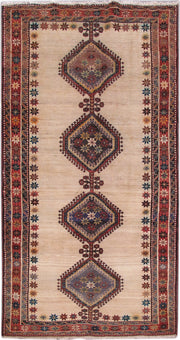 5' x 7' Light Brown Persian Hamadan Rug