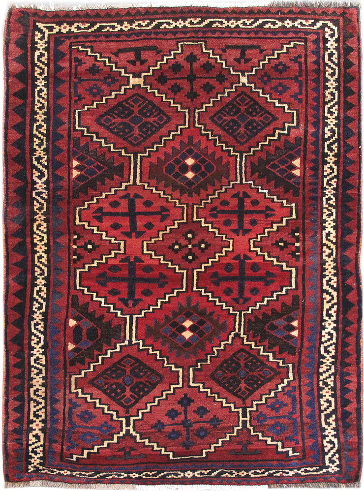 5' x 7' Maroon Persian Hamadan Rug