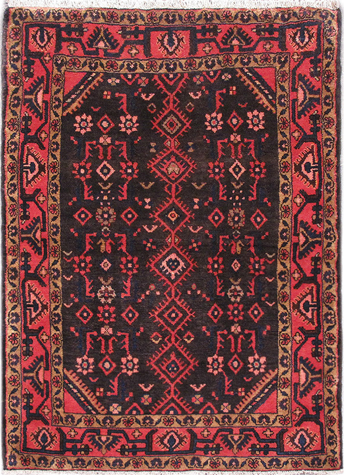 4' x 6' Maroon Persian Hamadan Rug